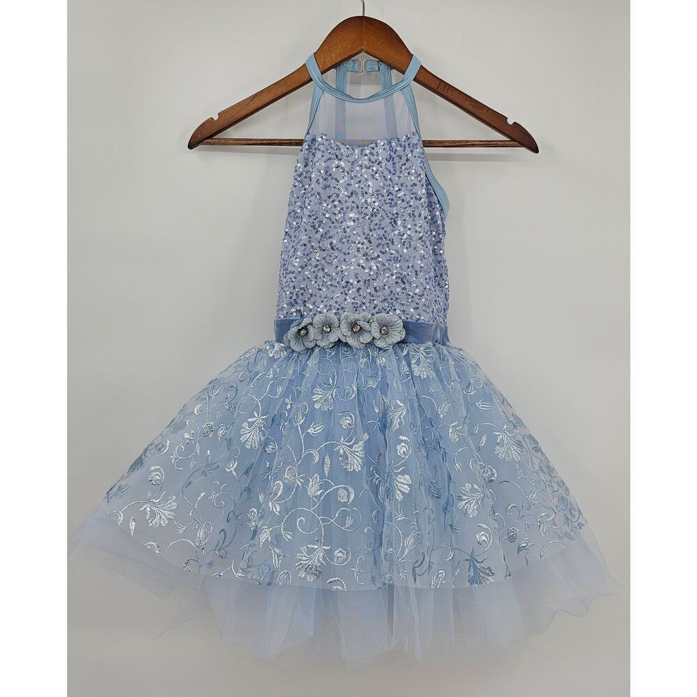 Weissman Dancewear Girls Blue Size MC 10/12 Dance Costume/Fairy Dress Up/Photos